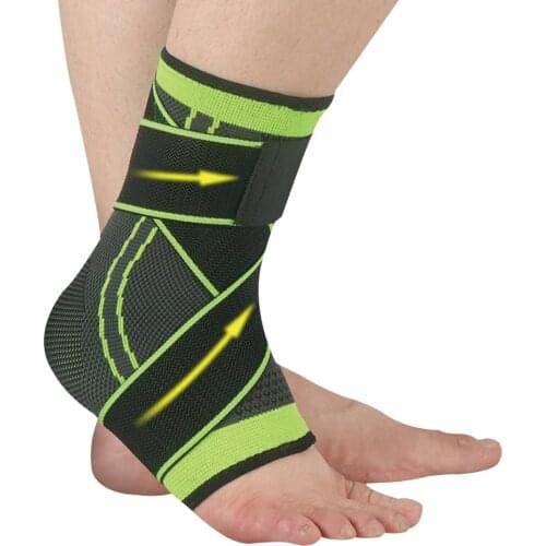 1PC Compression Ankle Brace Support With Bandage Gym Sports Football Basketball Boxing Men Women Elastic Ankle Pads Protector