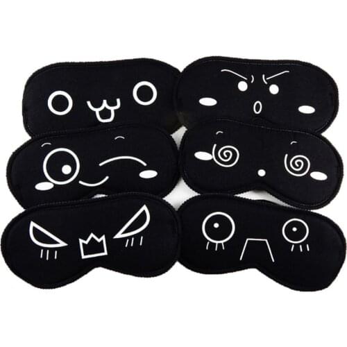 Cute Lovely Emotion Sleeping Eye Mask Soft Black Normal Eye Shade Eyes Cover for Sleeping Travel Rest Eyes Care Tool #280207