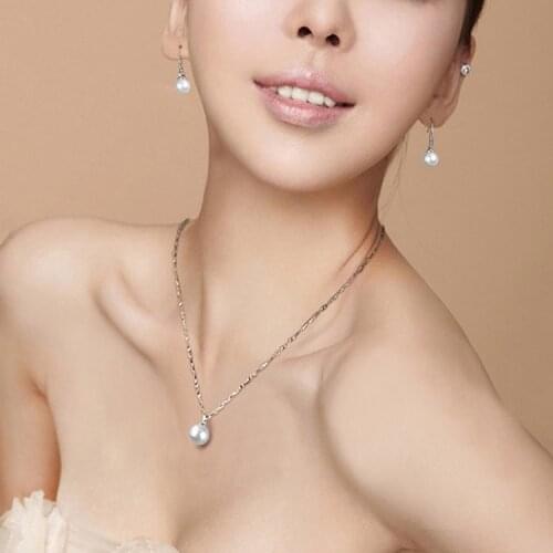 Cute Imitation Pearl Jewelry Alloy Long Pendant Necklace Women Chain Wholesale Drop Shipping