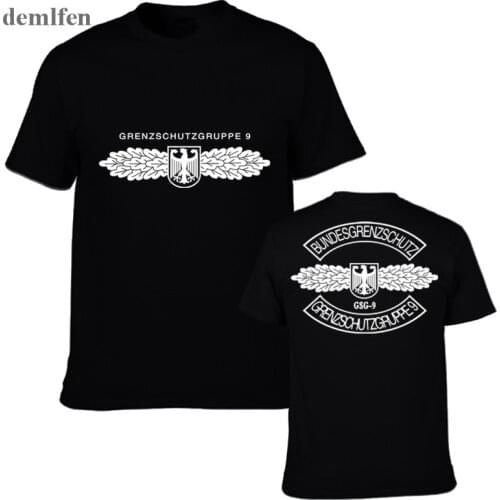 Mens T-shirt GSG 9 Police German Counter Terrorism Special Operations Unit Tees Shirt Short Sleeve Heavy Cotton T Shirt