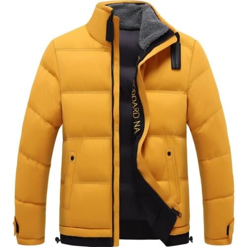 Mens high quality brand cotton jacket Overcoat 2021 autumn winter mens fashion solid color thick warm lamb collar cotton coats