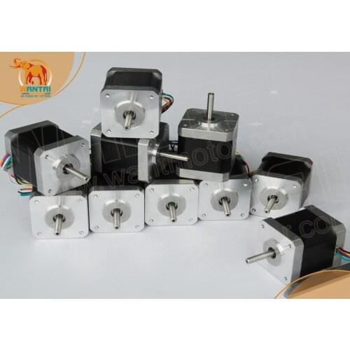 German Ship ) 10 PCS Nema 17 Stepper Motor 42BYGHW609L20P1-X2 ,4000g.cm,1.7A Robot 3D I3 Makebot Reprap Printer(CE,ROSH)