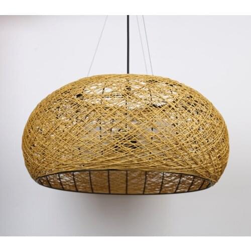 Nordic Rattan Pendant Lights for Living Room Light Fixtures LED Pendant Lamp Restaurant Bar Cafe Hanging Lamp Decor Luminaire