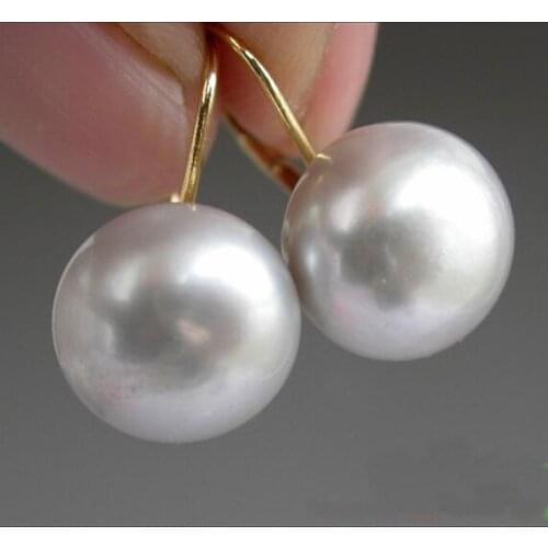 New Arrival Favorite Pearl Drop Earring Gray Oblate Freshwater Pearl Dangle Earrings 14k Gold Fine Jewelry Wedding Birthday Lady