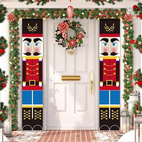 Nutcracker Soldier Christmas Banner Decor For Home For Holiday Merry Christmas Door Decor Happy New Year