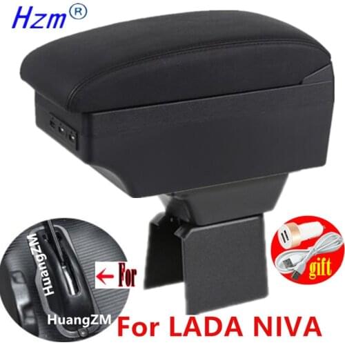 For LADA NIVA Armrest Box For LADA NIVA 4X4 Center console central Store content box cup holder accessories parts USB Charging