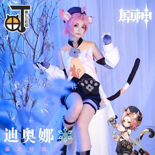 STOCK Genshin Impact Cosplay Diona Cosplay Costume Game Full Set Of Clothes 2021 New