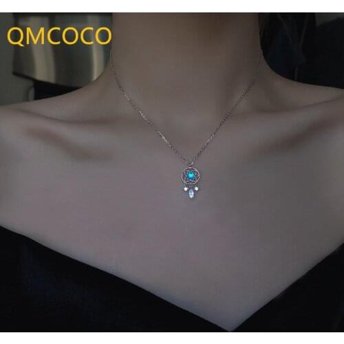 2021 New Vintage Light Luxury 925 Silver Simple Design Dream Catcher Women Necklace For Women Birthday Party Jewelry Gifts