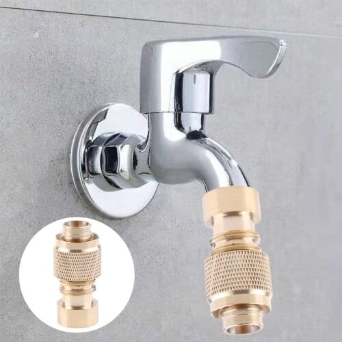 Garden Hose Solid Brass Quick Connect Fittings Set Faucet Nipple Universal Connector 0.9 Inch Water Stop Quick Connecto WaterTap