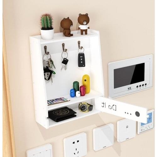 Entrance key storage rack porch desktop shelf wall non perforated storage box living room creative ornaments