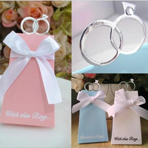 50pcs Casamento Diamond Ring Wedding Gifts Favor Boxes Wedding Candy Boxes Favors And Gifts Baby Shower Event & Party Supplies