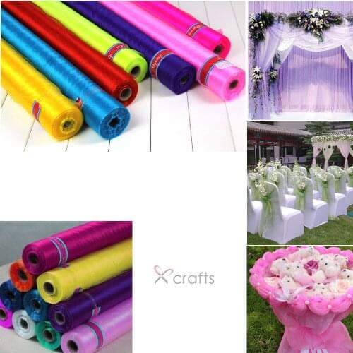 PPCraftsGlass gauze wedding gauze curtain cloth fabric decorative yarn knot wedding arrangement the stairs cloth 50M/roll