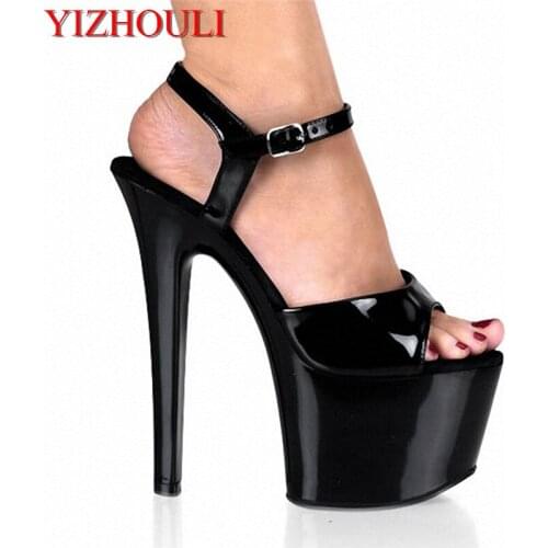Six-inch stiletto heels, 17cm peep-toe for a model on stage, high-heeled sandals and platform shoes