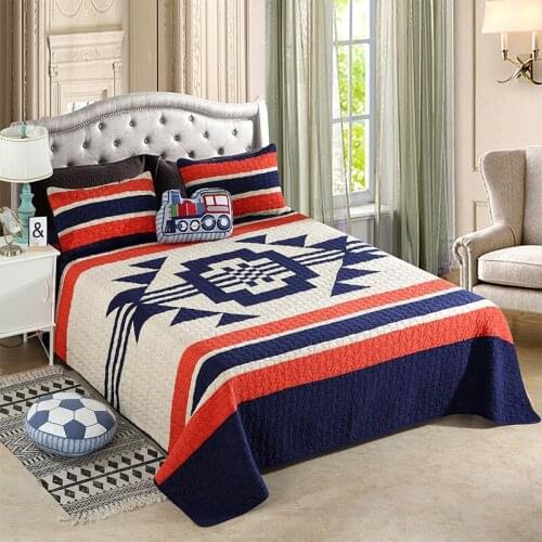 Quality Patchwork Bedspread Quilt Set 3PCS Handmade Cotton Quilts Bed Cover Shams King Queen Size Quilted Bedding Coverlet Sets