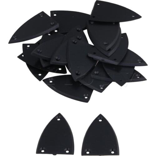 Yibuy 20 x Triangle 3-Hole Guitar Truss Rod Cover Black Musical Instruments Parts