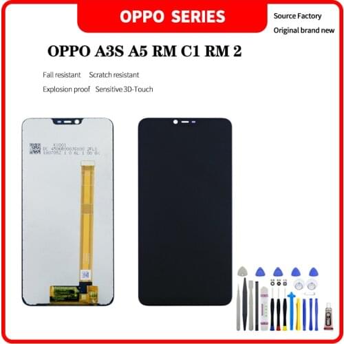 LCD For OPPO A3S A5 RM C1 RM 2 LCD Display Touch Screen Digitizer Assembly For OPPO A3S A5 RM C1 RM 2 Screen with tools