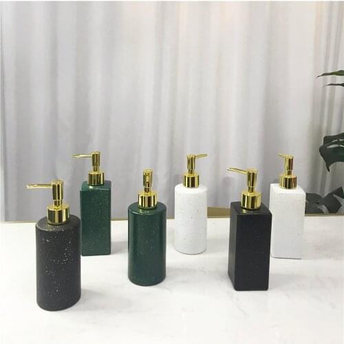 Luxury Ceramic Bathroom Marble Soap Dispenser Pump Bottle Shower Gel Shampoo Nordic Home Couple Cup Soap Dish Washing Tools 1 PC