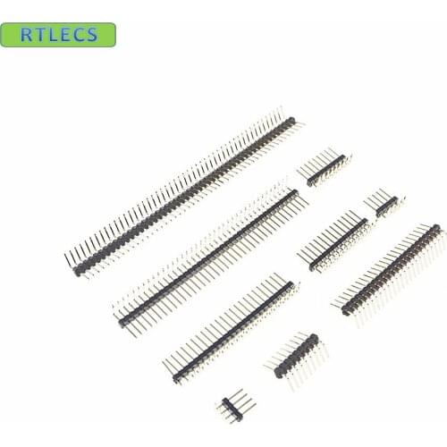 10pcs 1.27 mm PCB Male Header 2 3 4 5 6 7 8 9 10 12 14 16 20 24 25 26 30 40 50 Pin Single row Right Angle gold plate 90 Degree