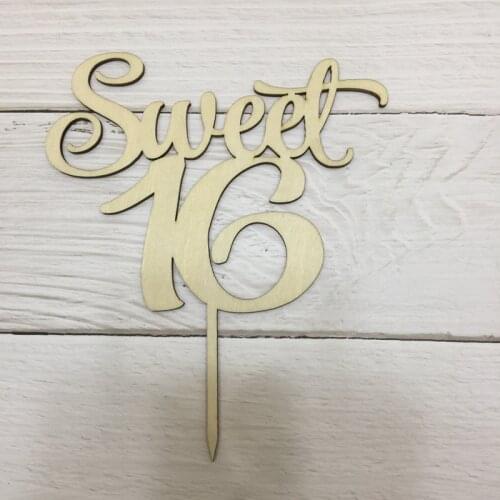 20pcs sweet 16 birthday Celebration wood numbers birthday cake topper