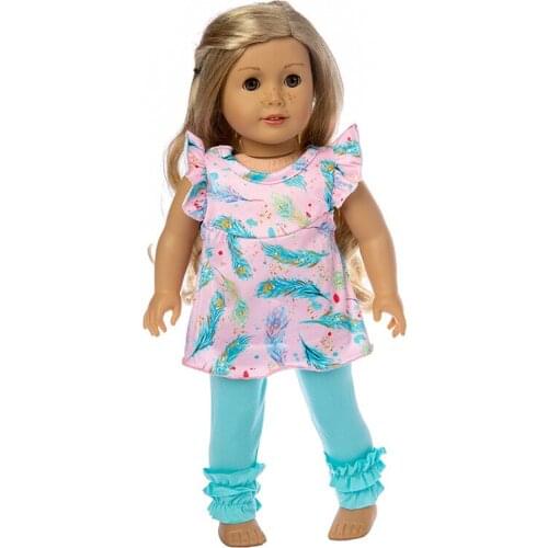 2021 New Pattern Fashion Printed Suit Fit 18 Inch American&43cm Baby New Born Doll Clothes Accessories