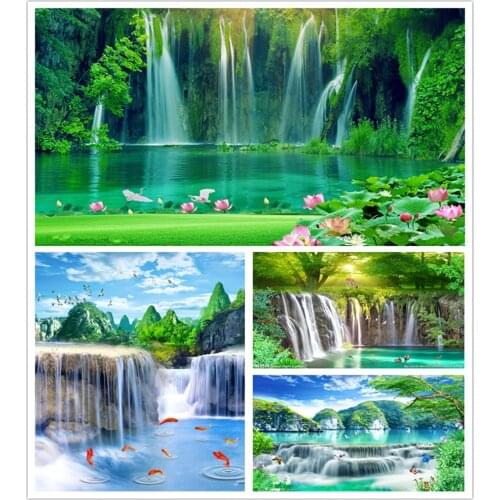 Papel de parede Custom 3D Wallpaper Modern Waterfall Nature Scenery Photo Wall Murals Living Room TV Sofa bedroom wall decor