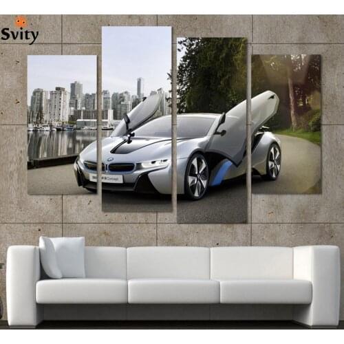 Fashion Sport Car Canvas Prints Painting Decoration for bed room 4 Pcsr Wall Art Picture Living Room Canvas Painting