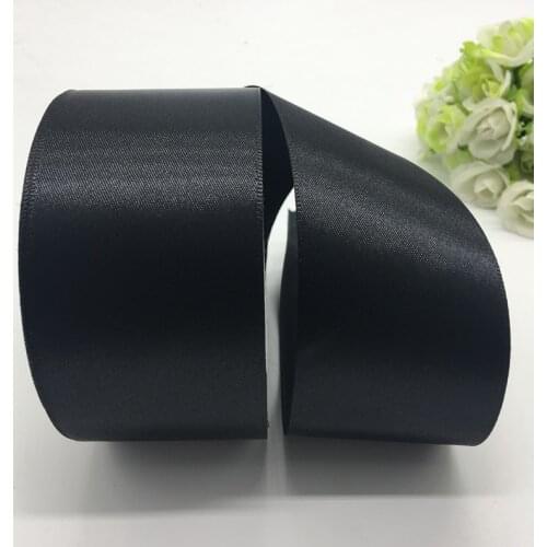 5Yards/lot 50mm Black Satin Ribbon Bow Craft Decor Wedding Christmas Party Decoration DIY Craft Sewing Supplies