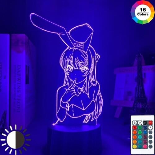 Anime Waifu Mai Sakurajima Led Night Light for Bedroom Decor Mai Light Gift for Friend Sakurajima Bunny Girl Led Table Lamp