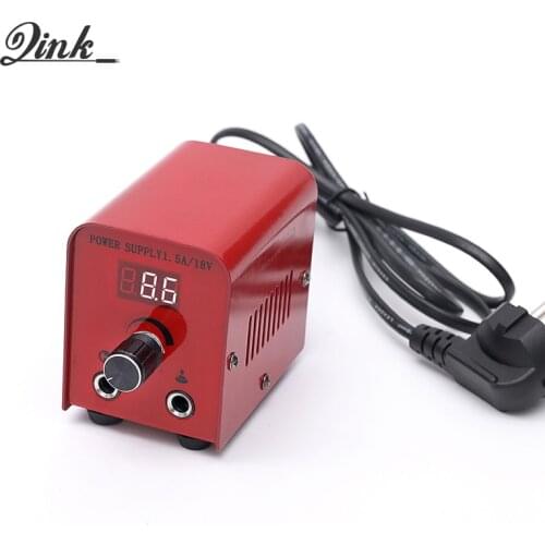 QINK Premium Tattoo Power Supply 3A Double LCD Monitor Clip Cord Line for Foot Pedal Switch Machine