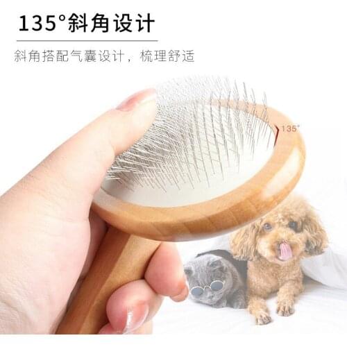 Professional Wood Oval 25mm Steel Pin Brush for Short or Long Hair Dogs and Cats, Pet Grooming Tools Large Small