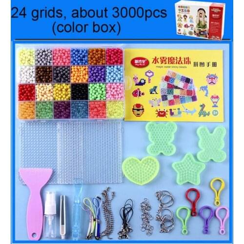 6000pcs 24 colors Refill Beads puzzle Crystal DIY water spray beads set ball games 3D handmade magic toys for children Toy