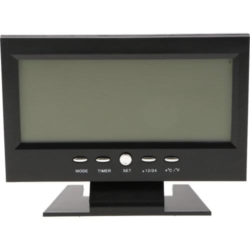 Digital Alarm Clock LCD Display Calendar Snooze Thermometer Table Desk Clock