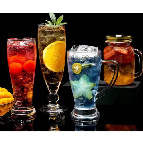 Home Water Glass Cup Thick Transparent Tea Juice Milk Beer Cup