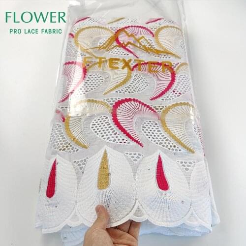 Hot Sale Rhinestones Dry Lace With Embroidery 2020 Top Quality Gambia Women Party Dress Latest Swiss Voile Lace In Switzerland