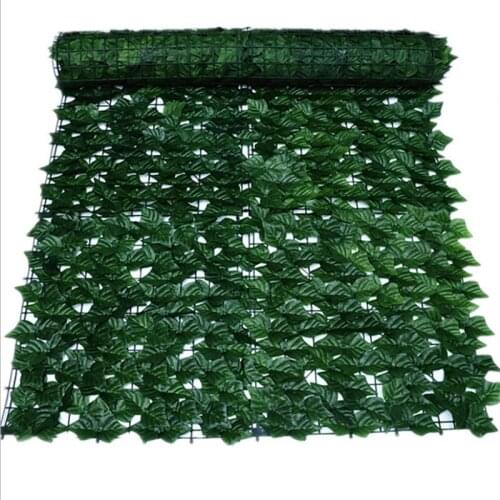 50X100cm Artificial Plant Fence Simulated Leaf Fence Net Balcony Fence Home Garden Outdoor Hotel Green Plant Wall Decoration F