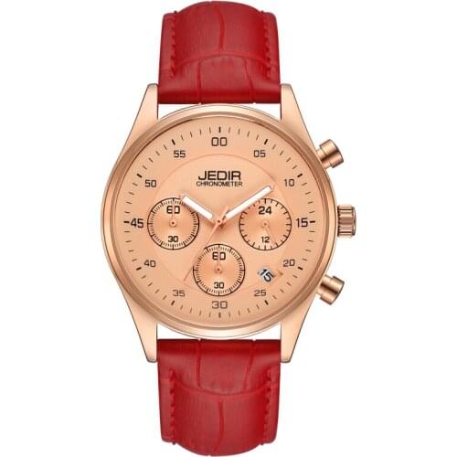 JEDIR Ladies Watch With Leather Strap