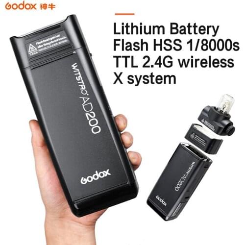 GODOX AD200 Pocket Flash Speedite TTL 2.4G HSS 1/8000s Light Double Head 200Ws with X1T Transmitter Lithium Battery Flashlight