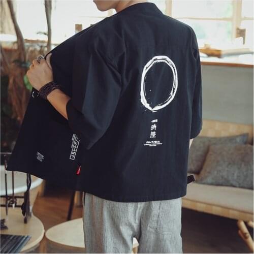 Kimono cardigan men Japanese obi male yukata mens haori Japanese samurai clothing traditional Japanese clothing