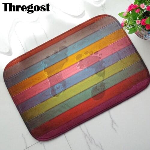 Rainbow Stripes Printed Welcome Door Mat Outdoor Mats for Front Door Go Away Doormat Home Rug Modern Kitchen Carpet Anti Slip