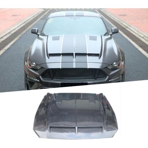 Carbon Fiber Car Engine Hood Bonnet For Ford Mustang 2.3 5.0 2018 UP Engine Hood Bonnet Cover FRP Car Protection