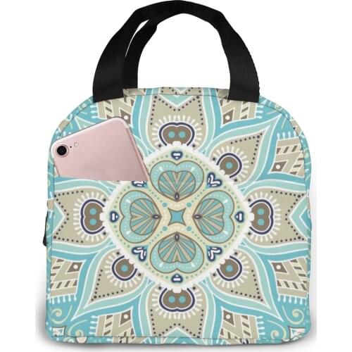 Mandala Cooler Lunch Box Portable Insulated Lunch Bag Thermal Food Picnic Lunch Bags