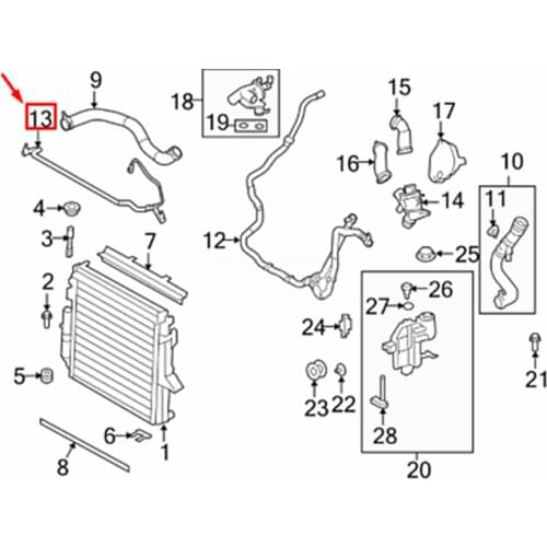 LR RANGE ROVER SPORT L320 Coolant Reservoir Overflow Hose OEM:LR013687
