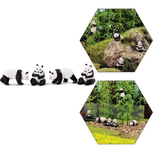 AN8716 Model Railway HO Scale 1:87 Painted Animal PVC Pandas 12pcs/24pcs