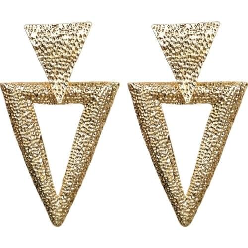 Trendy Metal triangle drop earring for woman girls korean exaggeration Geometric Big dangle earrings fashion Accessories New