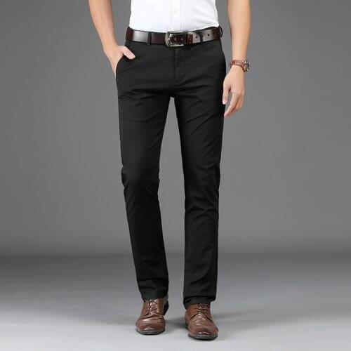 2021 Autumn New Mens Bamboo Fiber Casual Pants Classic Style Business Fashion Khaki Stretch Cotton Trousers Male Brand Clothes