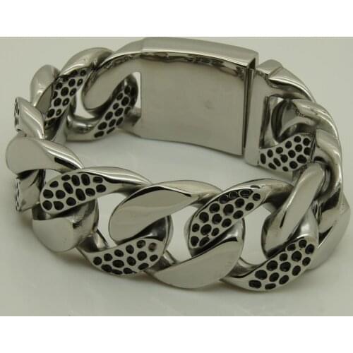 2.5cm huge & heavy men/boys stainless steel chain bracelet men jewelry bracelets bangles & punk