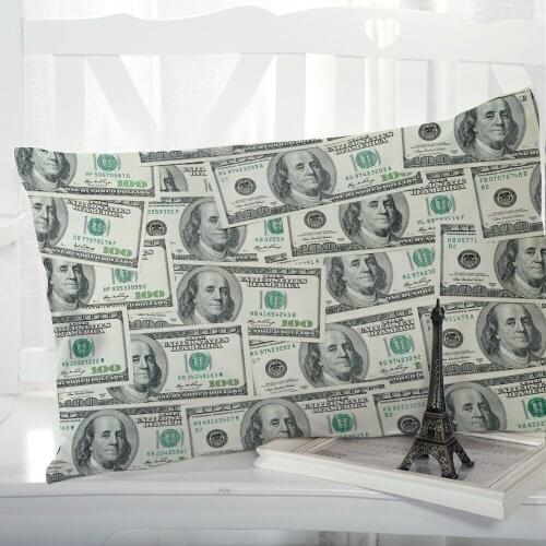 1pc Pillow cover Pillow case Bedding Pillowcase Pillow covers decorative for home 3D HD Print Money dollars green
