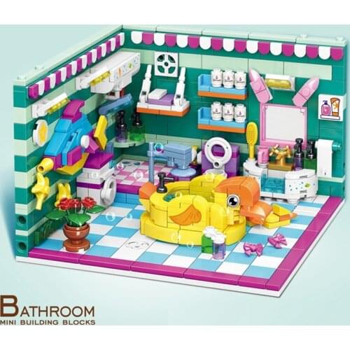 NO.00871 New 690PCS City Building MINI Blocks Sets Kits Friends House Bathroom Model Educational Toys for Girls