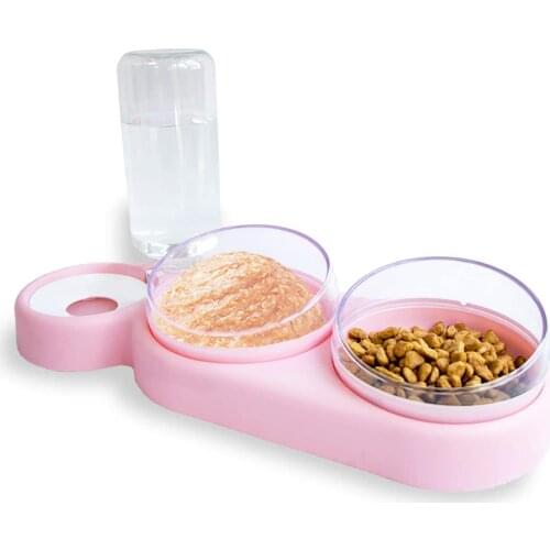 NEW Pet Dogs Cats Double Bowls Food Water Feeder Container Dispenser for Dogs Cats Drinking High Quality Detachable Pet Products