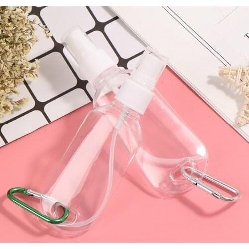 New portable hook key ring sub-bottle disinfection alcohol spray bottle transparent hand sanitizer bottle empty bottle lotion